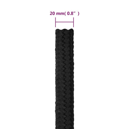 Berkfield Boat Rope Full Black 20 mm 25 m Polypropylene
