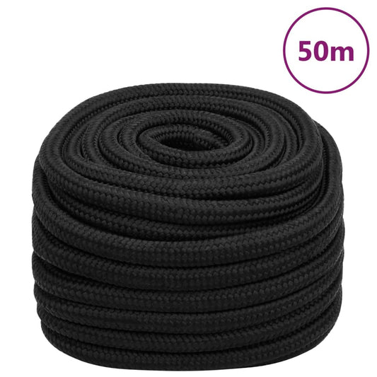 Berkfield Boat Rope Full Black 20 mm 50 m Polypropylene
