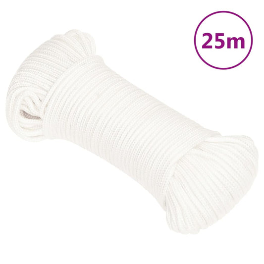 Berkfield Boat Rope Full White 3 mm 25 m Polypropylene