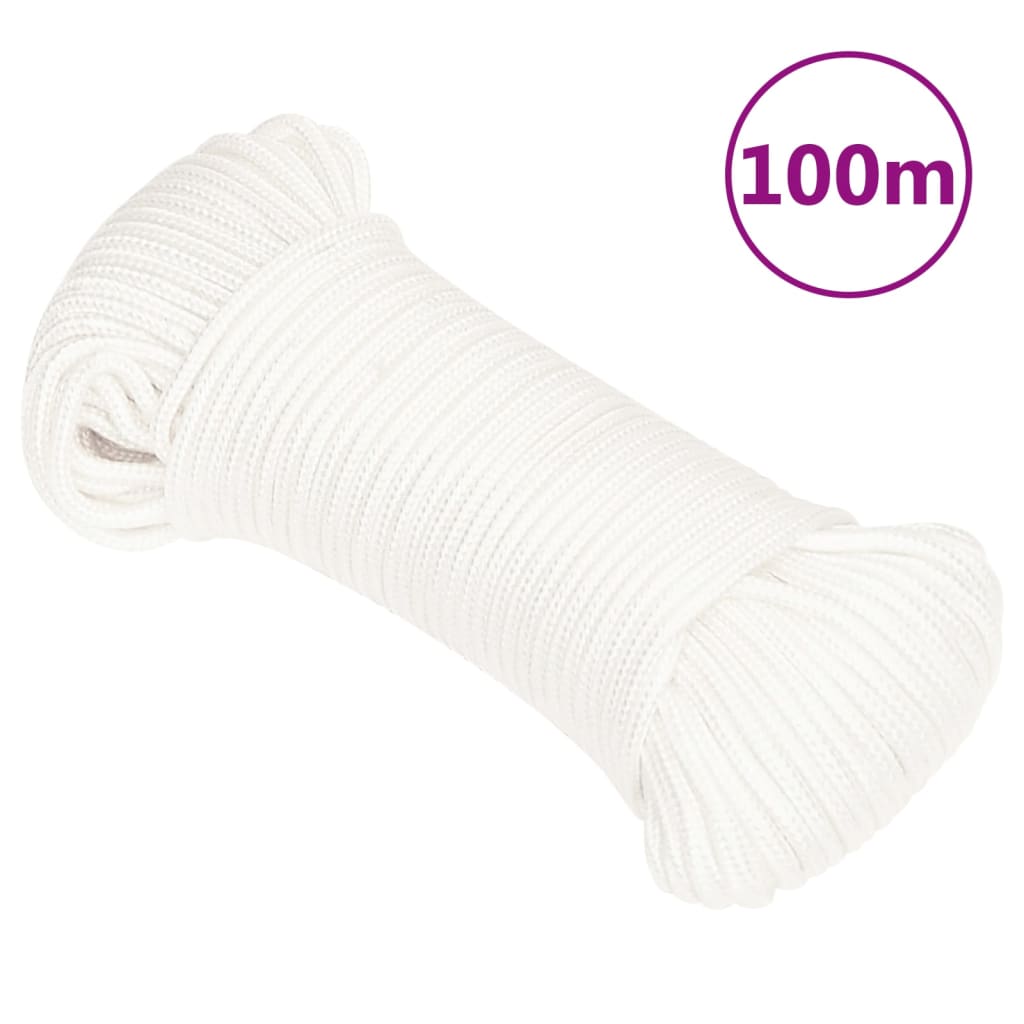 Berkfield Boat Rope Full White 3 mm 100 m Polypropylene