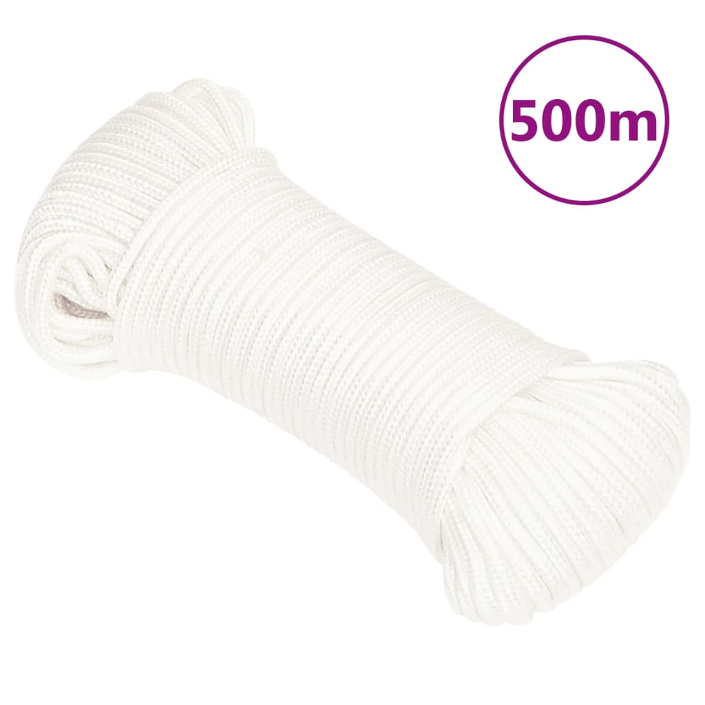Berkfield Boat Rope Full White 4 mm 500 m Polypropylene