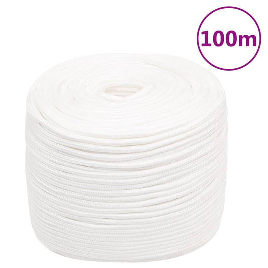 Berkfield Boat Rope Full White 8 mm 100 m Polypropylene