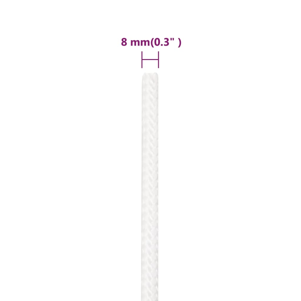 Berkfield Boat Rope Full White 8 mm 500 m Polypropylene
