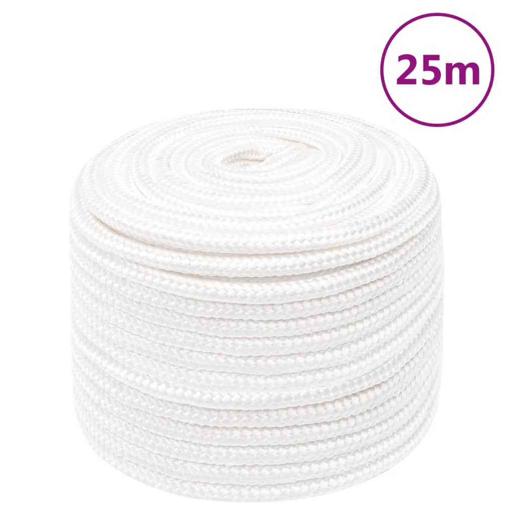 Berkfield Boat Rope Full White 12 mm 25 m Polypropylene