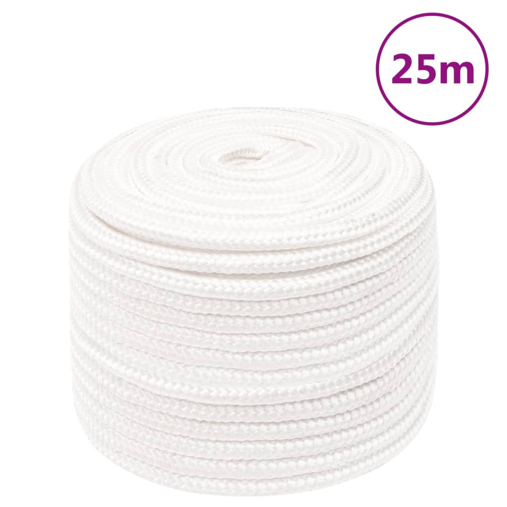 Berkfield Boat Rope Full White 14 mm 25 m Polypropylene