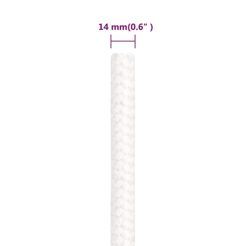 Berkfield Boat Rope Full White 14 mm 100 m Polypropylene