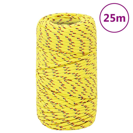Berkfield Boat Rope Yellow 2 mm 25 m Polypropylene