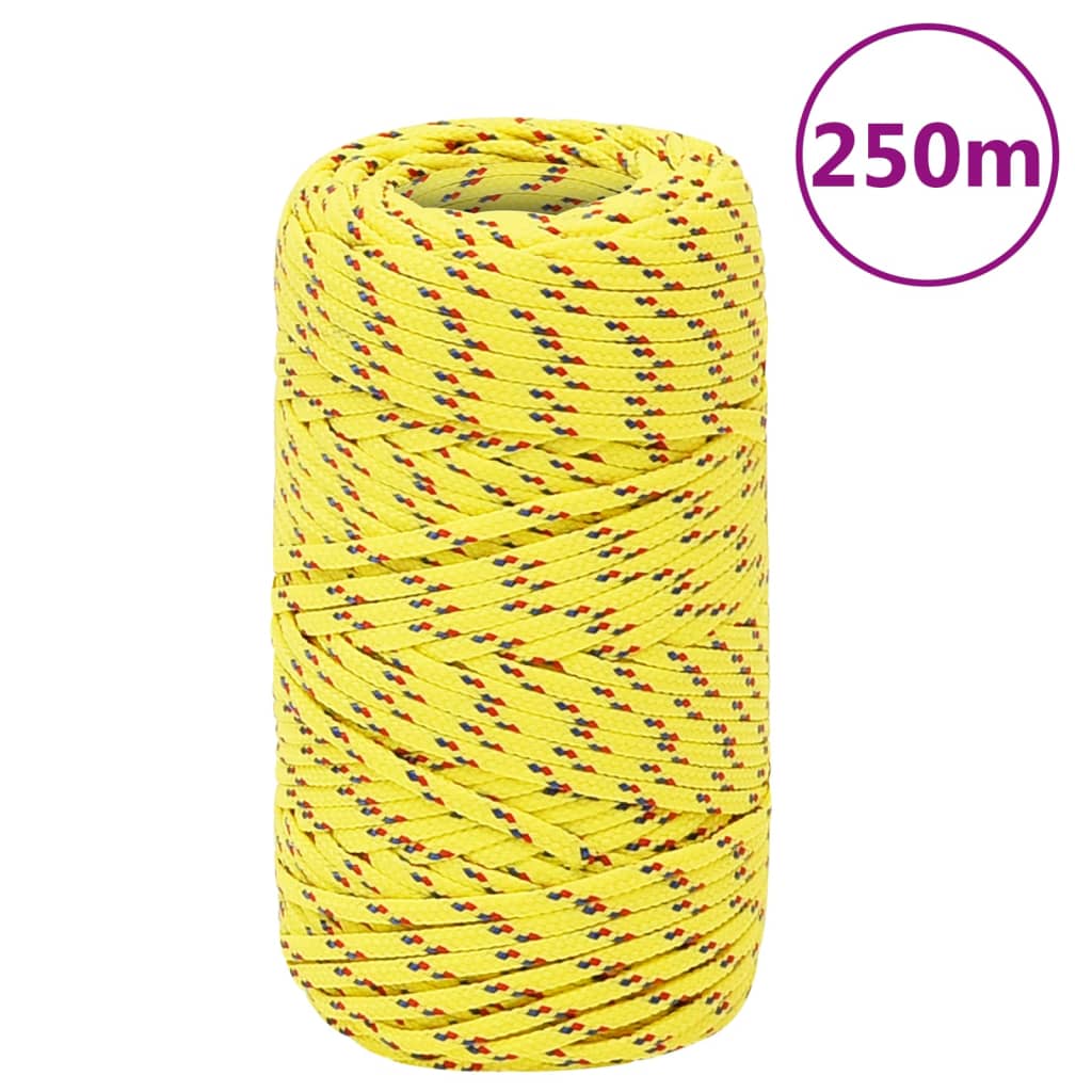 Berkfield Boat Rope Yellow 2 mm 250 m Polypropylene