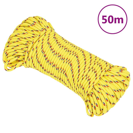 Berkfield Boat Rope Yellow 4 mm 50 m Polypropylene