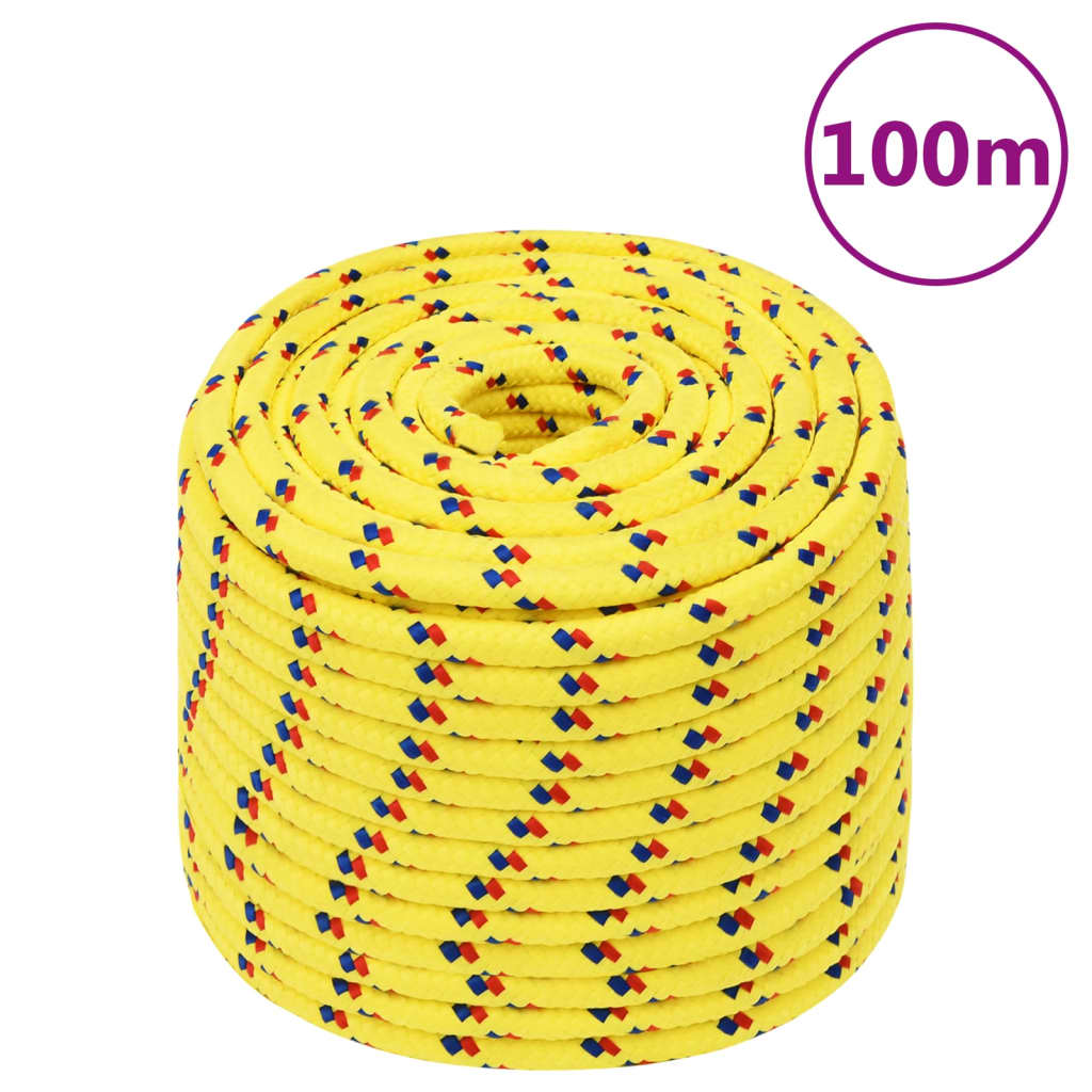 Berkfield Boat Rope Yellow 12 mm 100 m Polypropylene