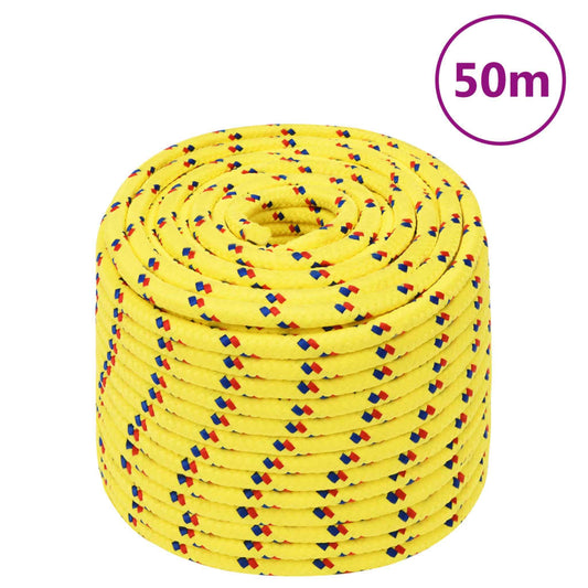 Berkfield Boat Rope Yellow 14 mm 50 m Polypropylene
