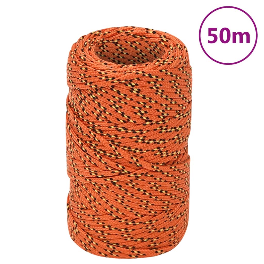 Berkfield Boat Rope Orange 2 mm 50 m Polypropylene