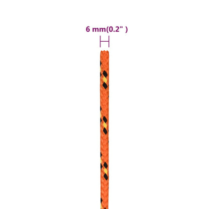 Berkfield Boat Rope Orange 6 mm 100 m Polypropylene