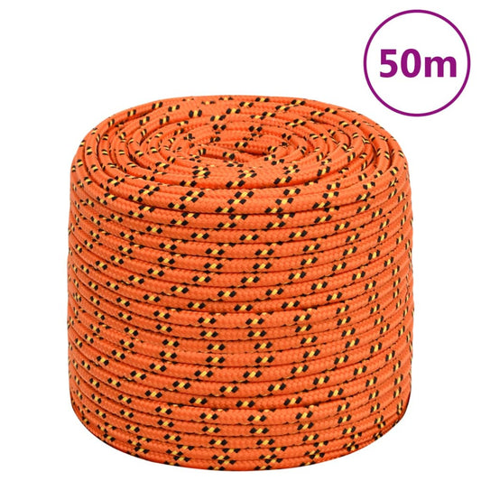 Berkfield Boat Rope Orange 8 mm 50 m Polypropylene