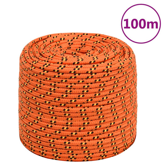 Berkfield Boat Rope Orange 8 mm 100 m Polypropylene