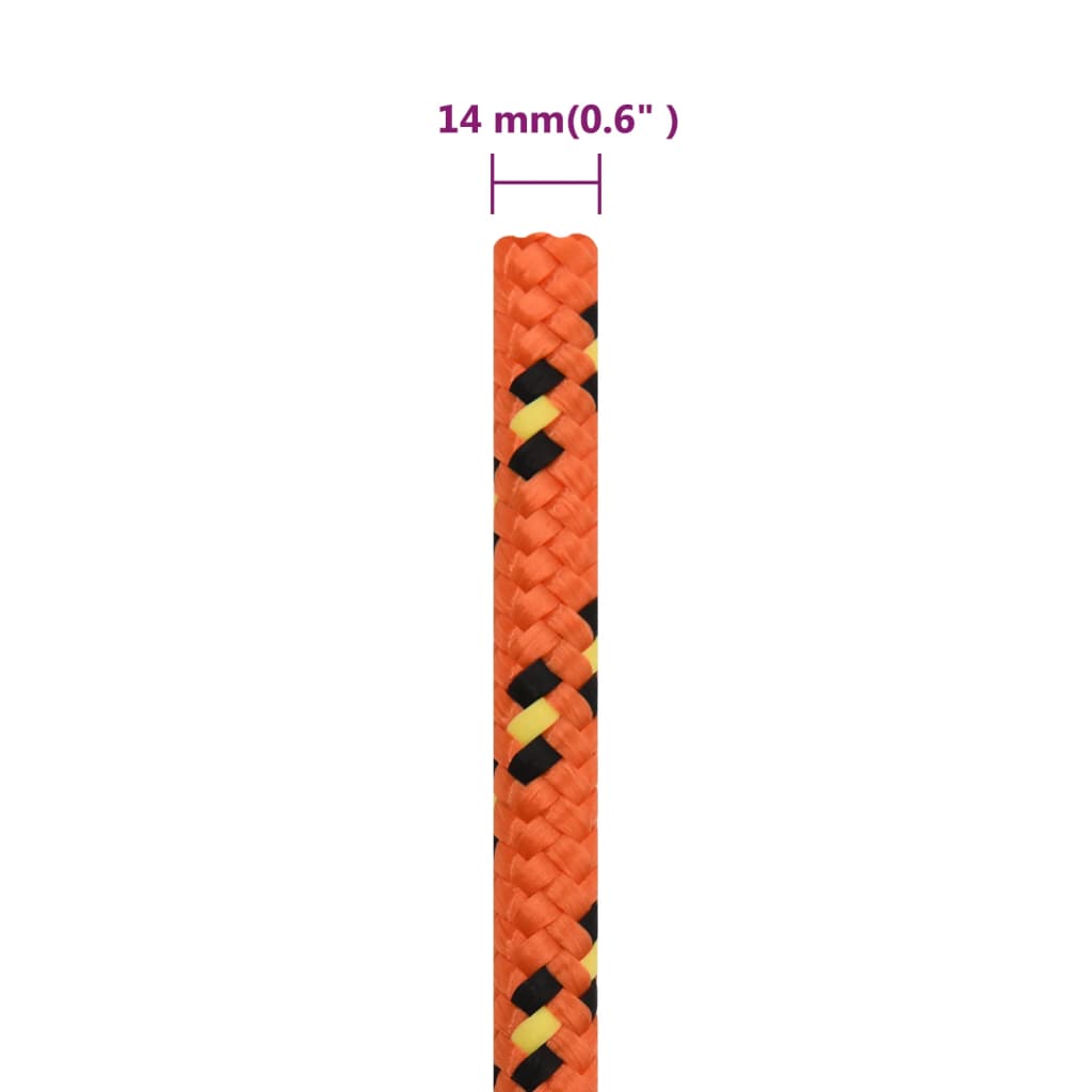 Berkfield Boat Rope Orange 14 mm 25 m Polypropylene