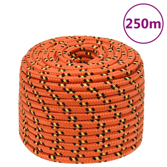 Berkfield Boat Rope Orange 14 mm 250 m Polypropylene