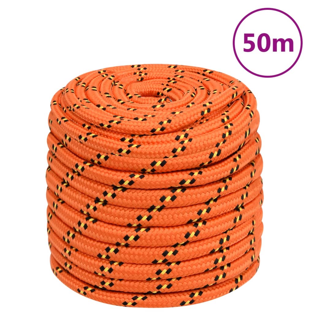 Berkfield Boat Rope Orange 16 mm 50 m Polypropylene