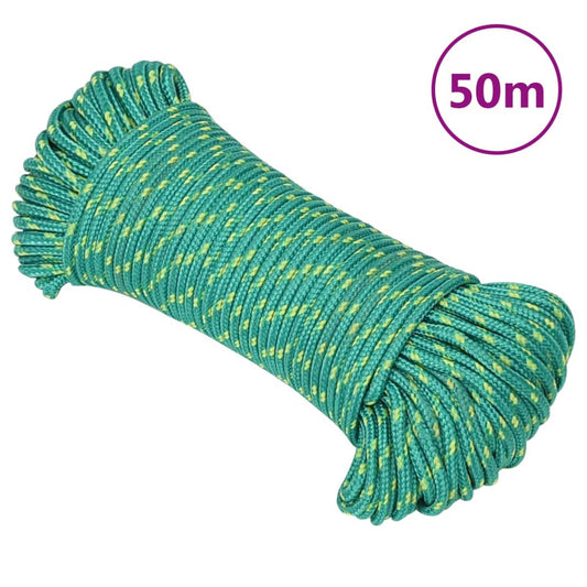 Berkfield Boat Rope Green 3 mm 50 m Polypropylene
