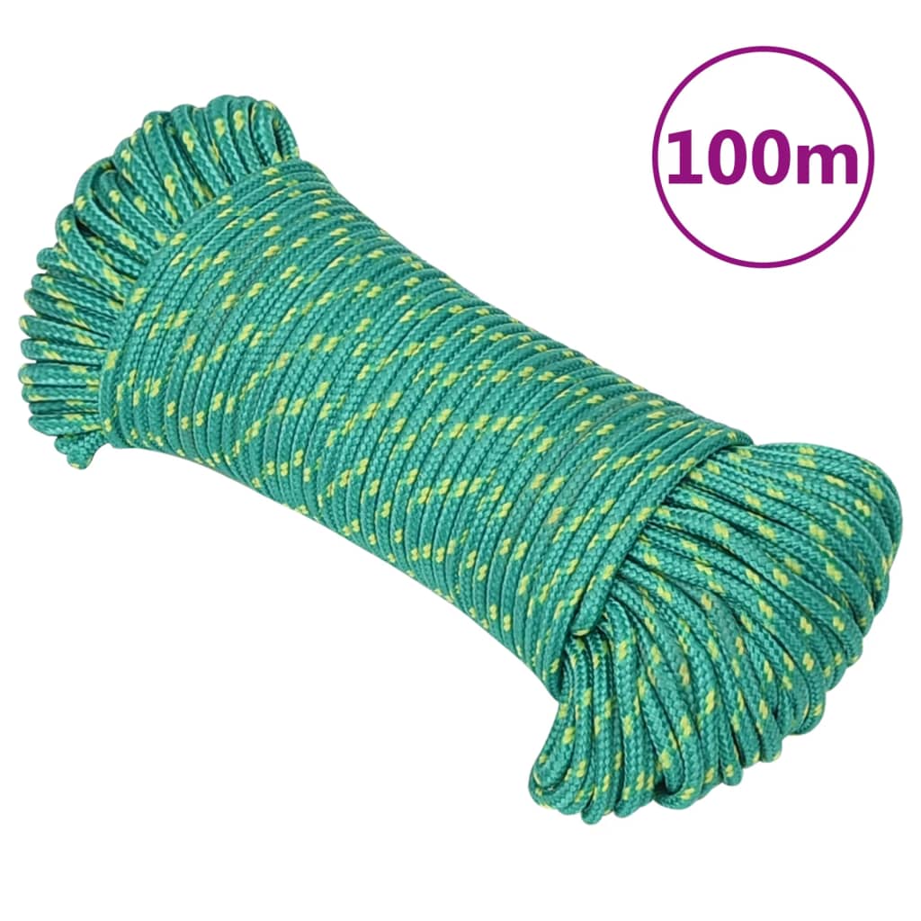 Berkfield Boat Rope Green 3 mm 100 m Polypropylene
