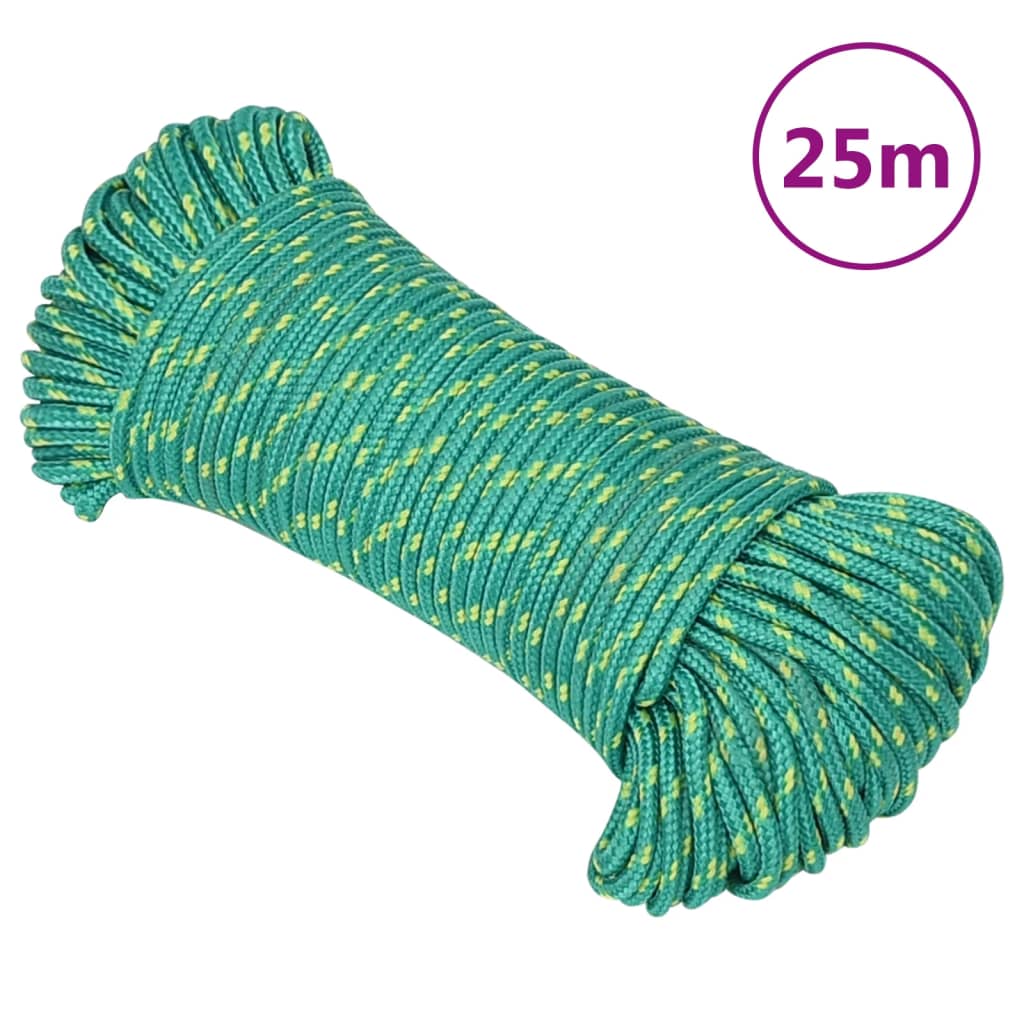 Berkfield Boat Rope Green 5 mm 25 m Polypropylene
