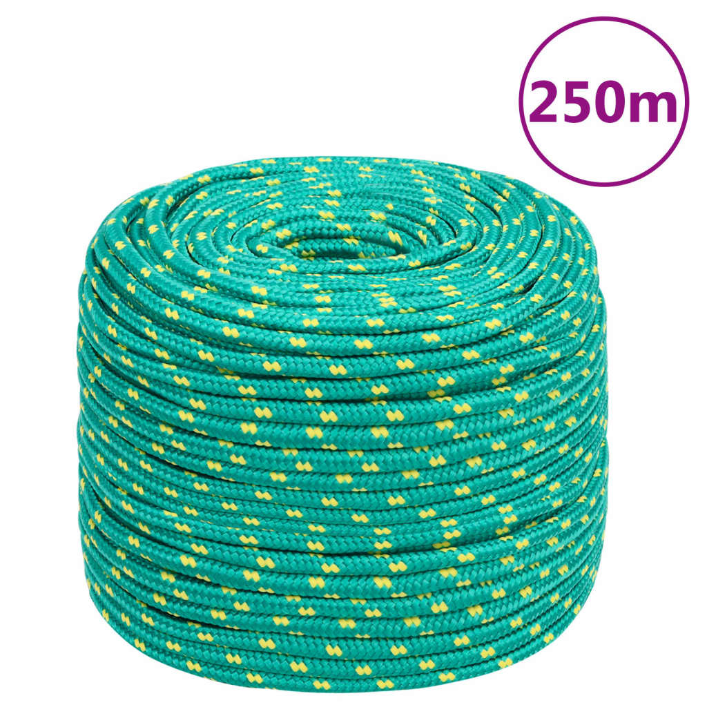 Berkfield Boat Rope Green 10 mm 250 m Polypropylene