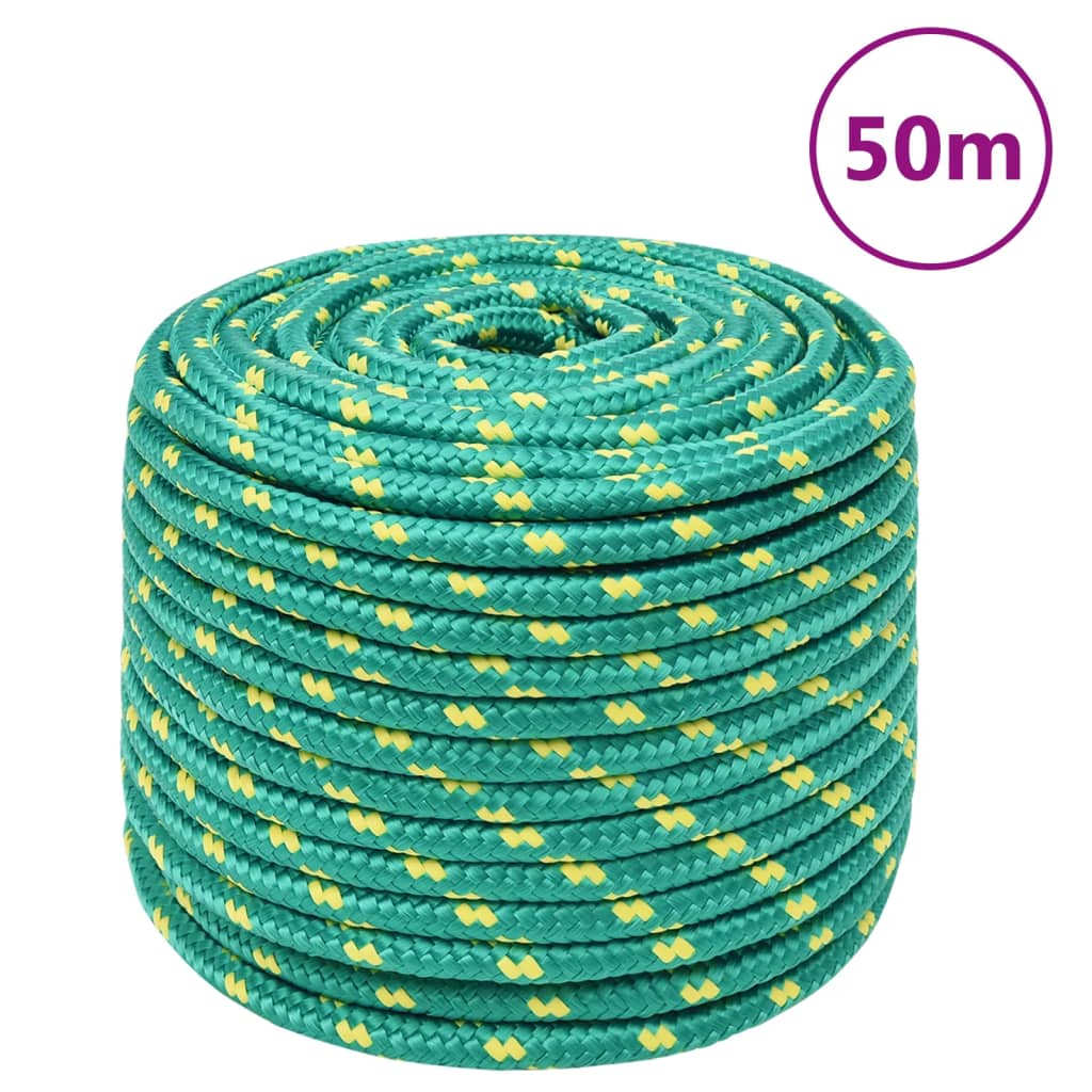 Berkfield Boat Rope Green 12 mm 50 m Polypropylene