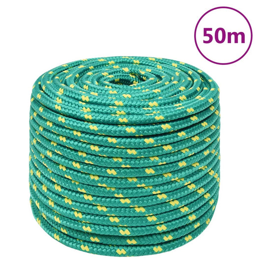 Berkfield Boat Rope Green 12 mm 50 m Polypropylene