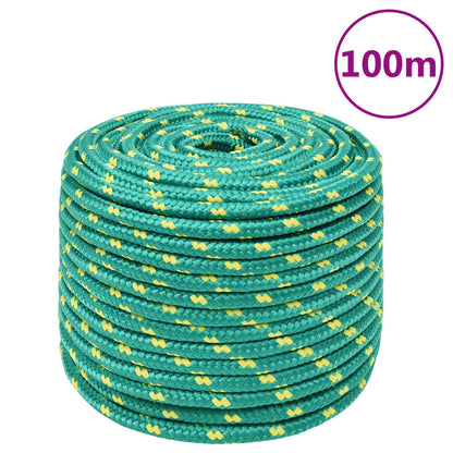 Berkfield Boat Rope Green 12 mm 100 m Polypropylene