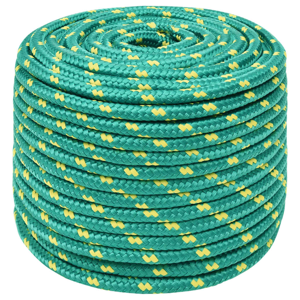 Berkfield Boat Rope Green 12 mm 100 m Polypropylene