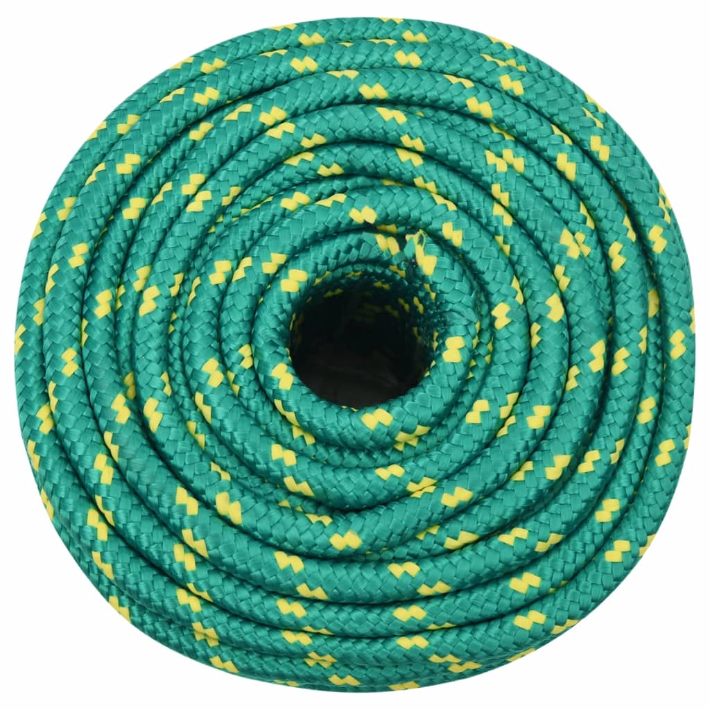 Berkfield Boat Rope Green 12 mm 100 m Polypropylene