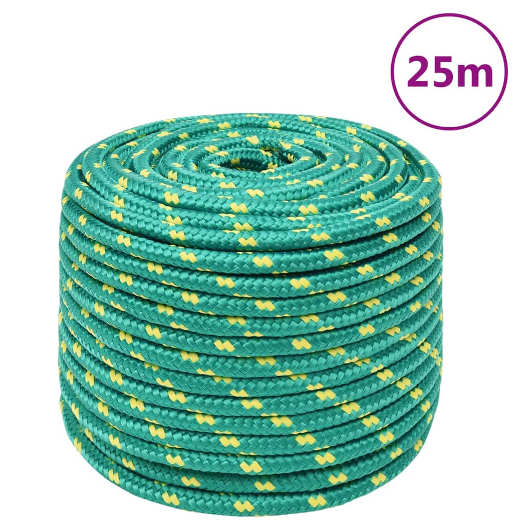 Berkfield Boat Rope Green 14 mm 25 m Polypropylene
