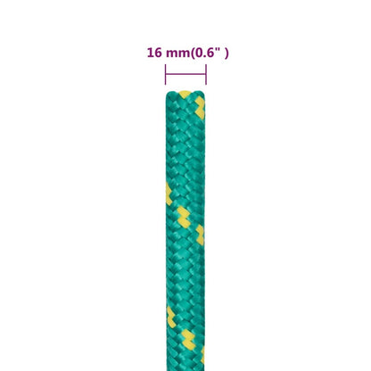 Berkfield Boat Rope Green 16 mm 25 m Polypropylene