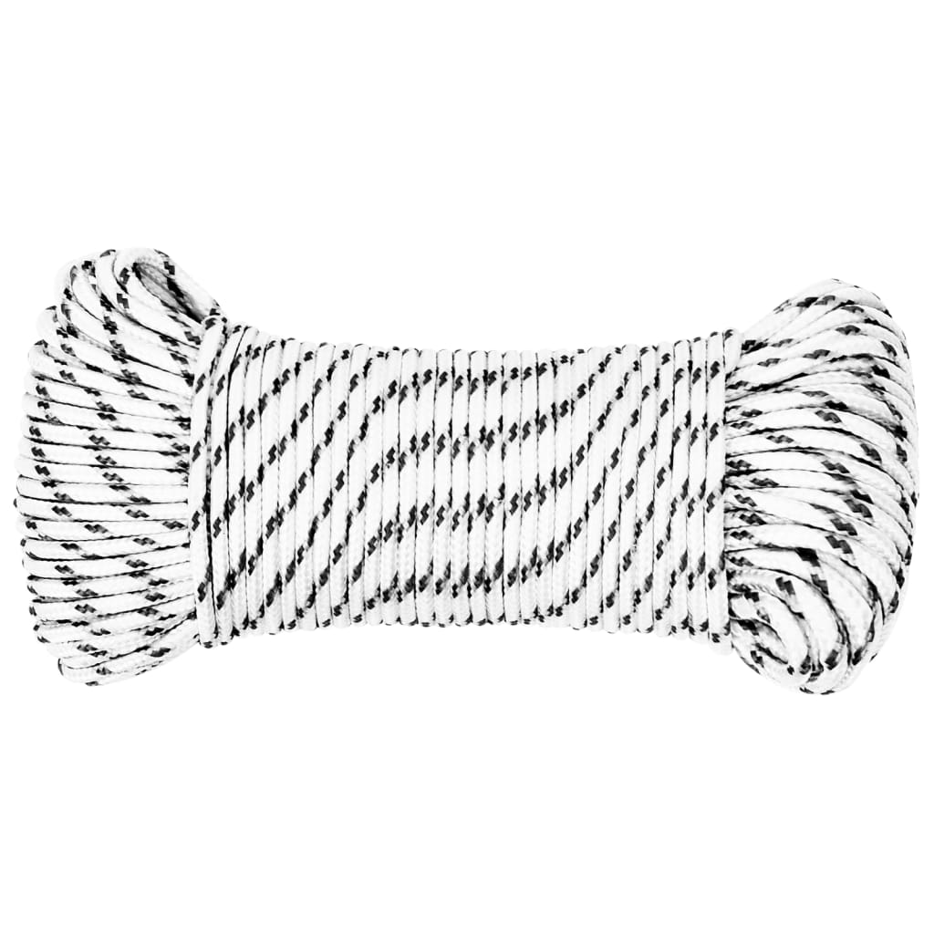 Berkfield Braided Boat Rope White 4 mmx50 m Polyester