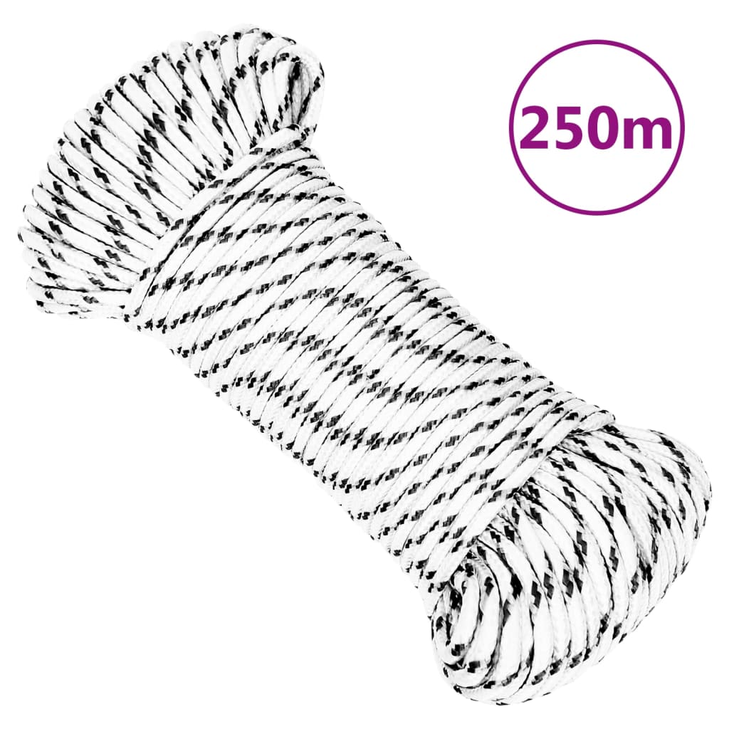 Berkfield Braided Boat Rope White 5 mmx250 m Polyester