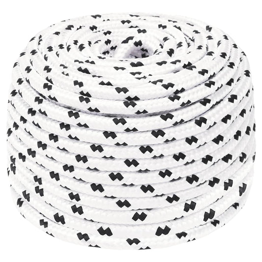 Berkfield Braided Boat Rope White 6 mmx25 m Polyester