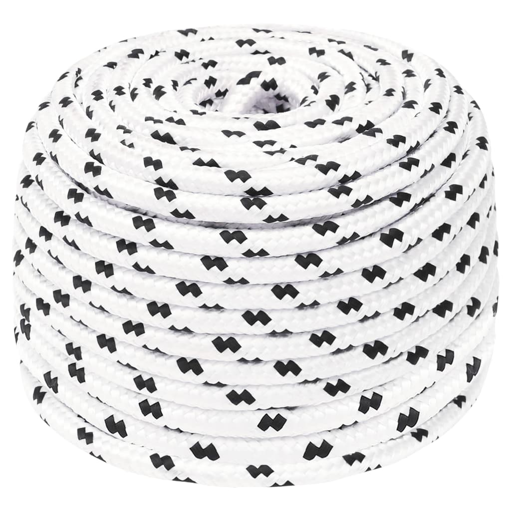 Berkfield Braided Boat Rope White 8 mmx25 m Polyester