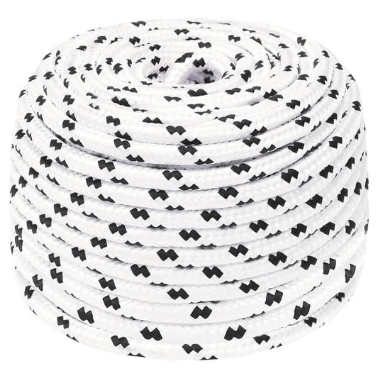 Berkfield Braided Boat Rope White 8 mmx25 m Polyester