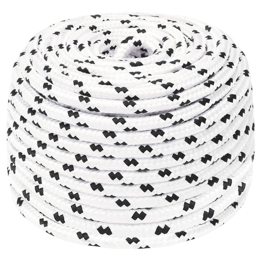 Berkfield Braided Boat Rope White 10 mmx25 m Polyester