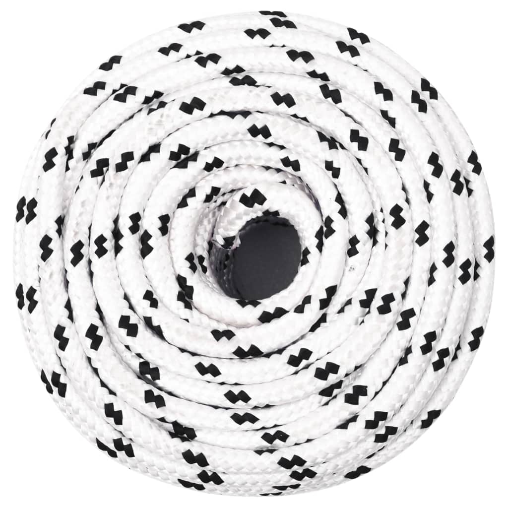 Berkfield Braided Boat Rope White 10 mmx25 m Polyester