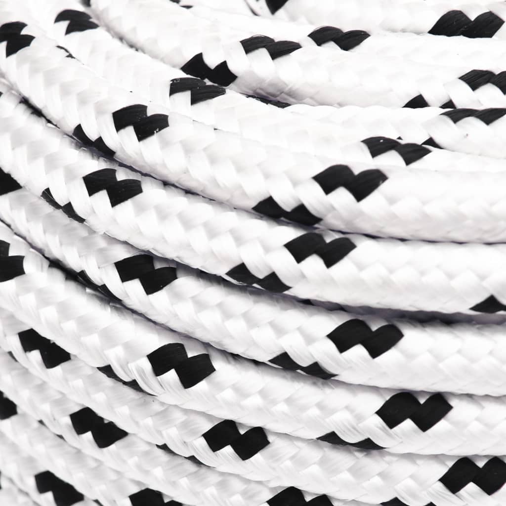 Berkfield Braided Boat Rope White 10 mmx25 m Polyester