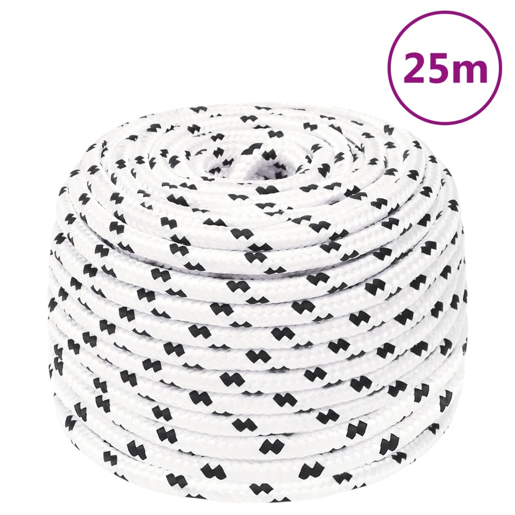 Berkfield Braided Boat Rope White 10 mmx25 m Polyester