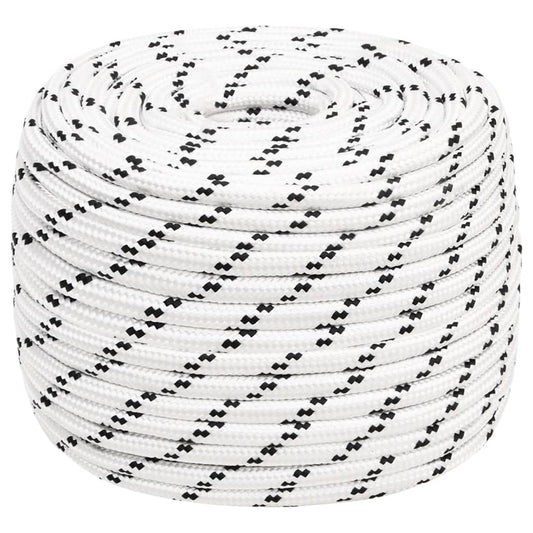 Berkfield Braided Boat Rope White 12 mmx25 m Polyester