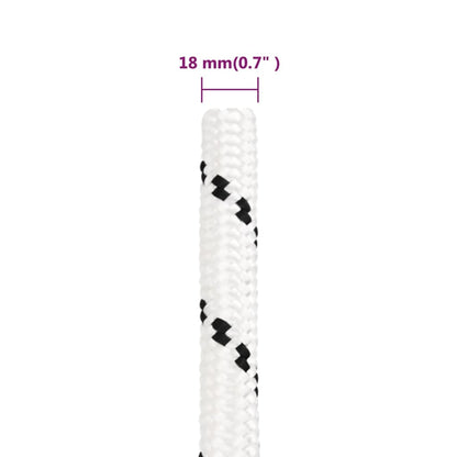 Berkfield Braided Boat Rope White 18 mmx25 m Polyester