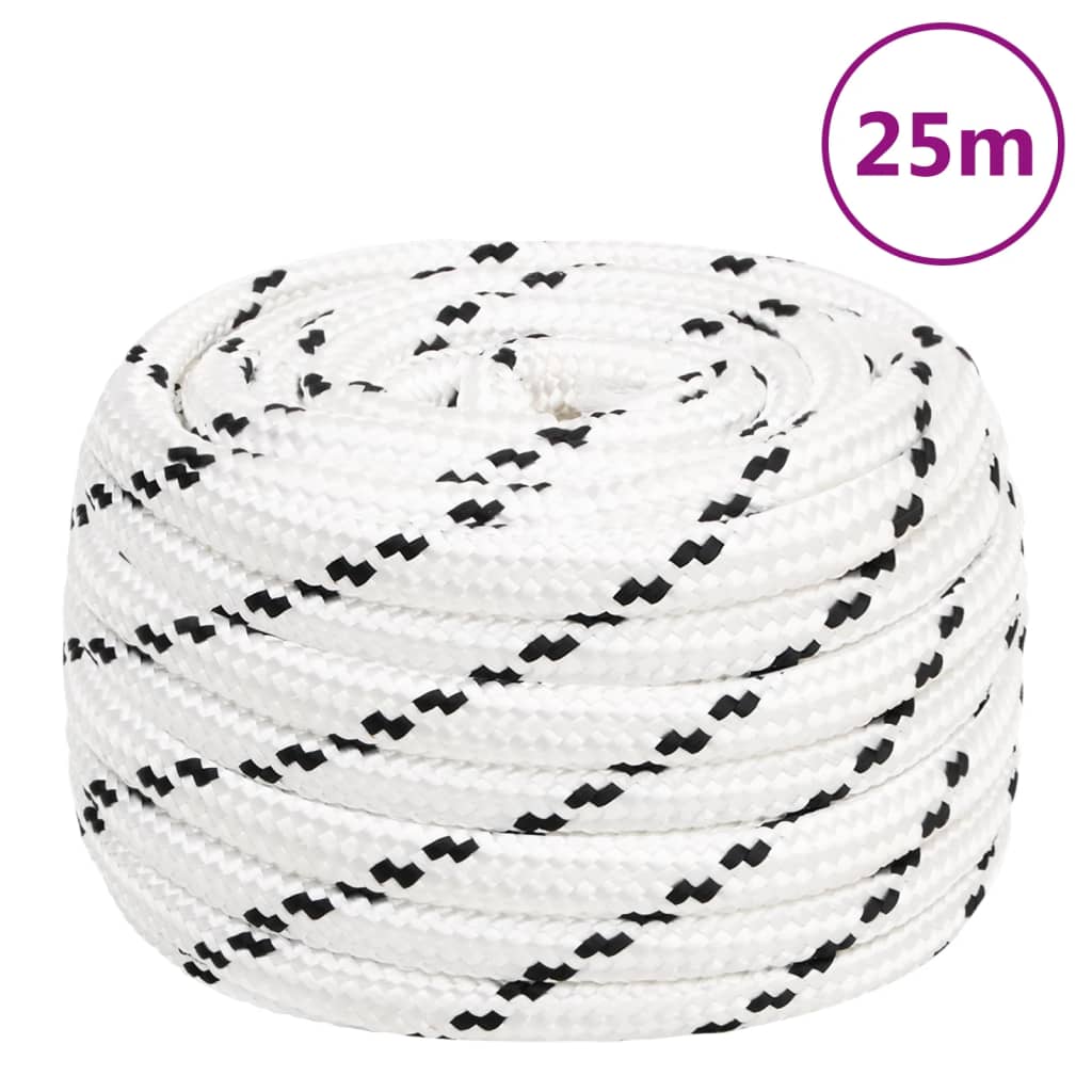 Berkfield Braided Boat Rope White 18 mmx25 m Polyester