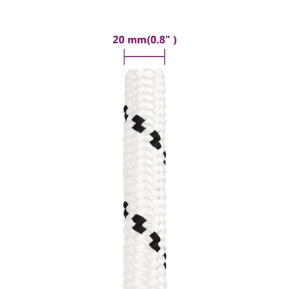 Berkfield Braided Boat Rope White 20 mmx50 m Polyester