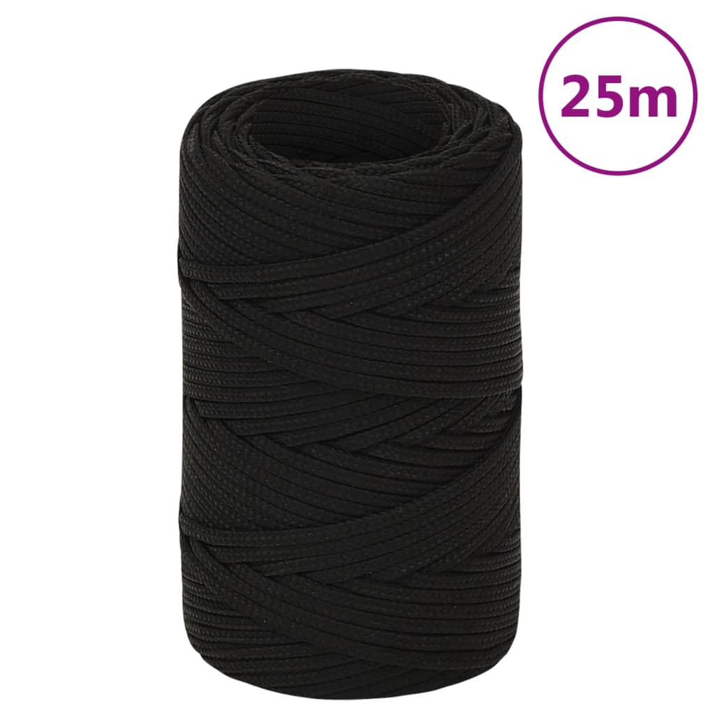 Berkfield Work Rope Black 2 mm 25 m Polyester