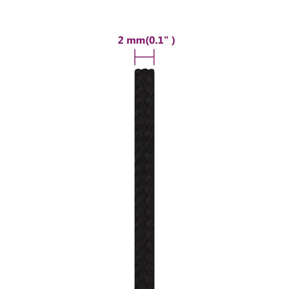 Berkfield Work Rope Black 2 mm 25 m Polyester