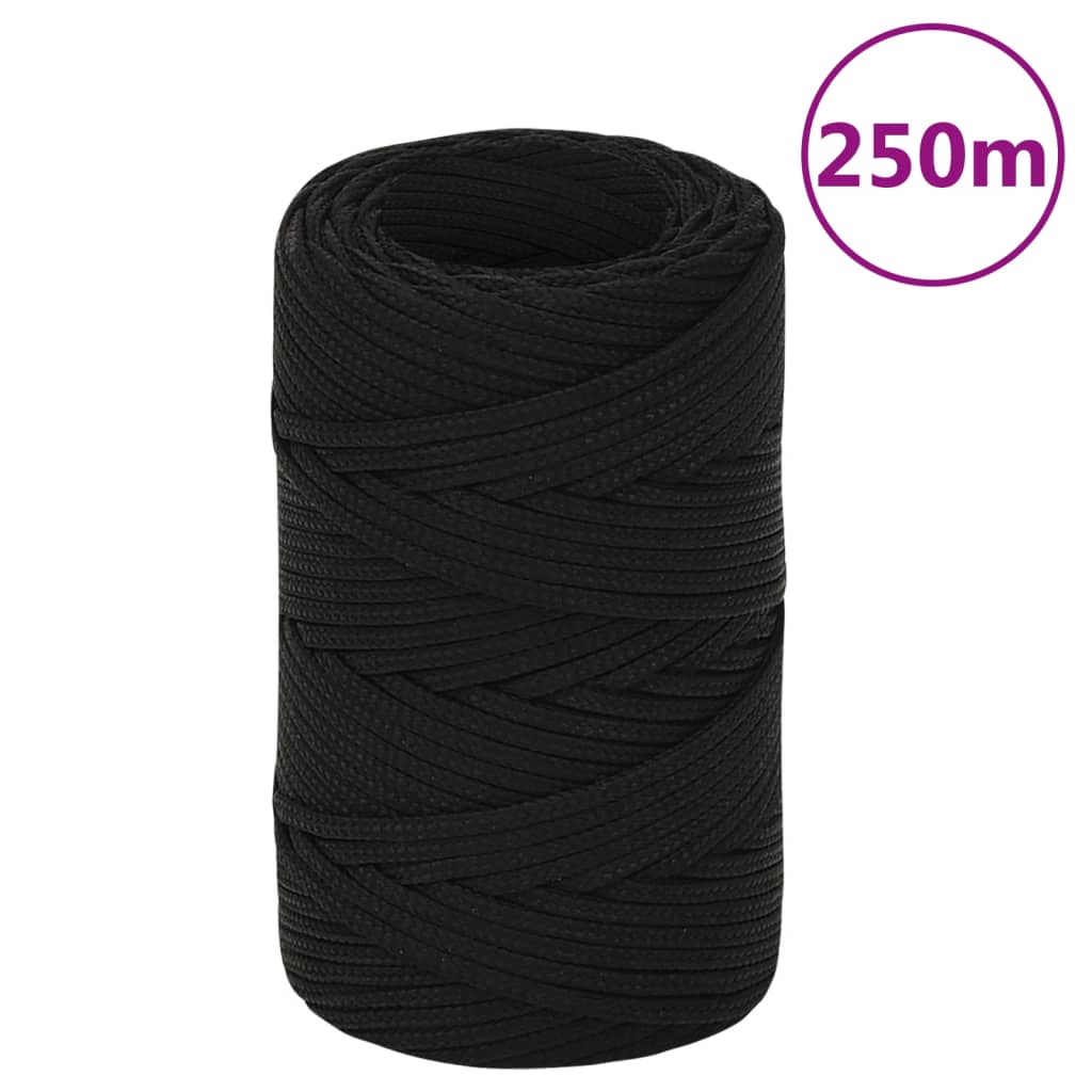 Berkfield Work Rope Black 2 mm 250 m Polyester