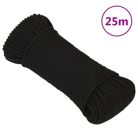 Berkfield Work Rope Black 3 mm 25 m Polyester